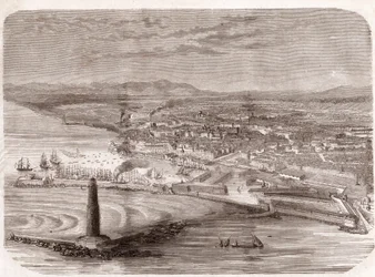 View of Livorno - engraving 1860