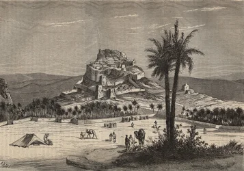 View of Oued el Golea in Algeria in the south of the province of Oran at the end of the 19th century (engraving)