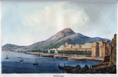 View of Palermo in the 19th century - engraving from "Usi e Costumi di Tutti i Popoli dell