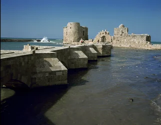 View of Sidon Sea Castle built in 1227