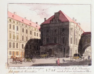 View of the Court Theatre near the Carinthia Gate in Vienna where Beethoven