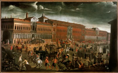 View of the Ospedale Maggiore on the Day of the Fete of Forgiveness in Milan (c.1670-1780)