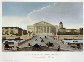 View of the Palais de la Chambre des Deputes - in Vues de Paris by Courvoisier