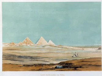 View of the Pyramids of Giza, Egypt
