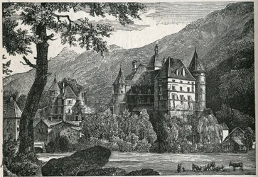 View of the castle of Vizille in Isere.