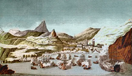View of the Island Saint Helena - Engraving of the 19th Century