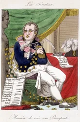 Way of view under Bonaparte: military spending (caricature)