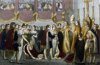 Wedding Ceremony Between Napoleon I and Mary-Louise of Habsburg in the Church of the Augustines in Vienna, April 2