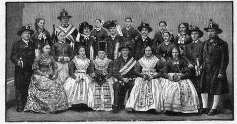 Wendic wedding party - engraving 1897