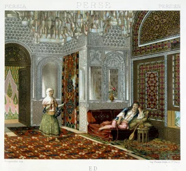 Women in a living room in Persia - in 