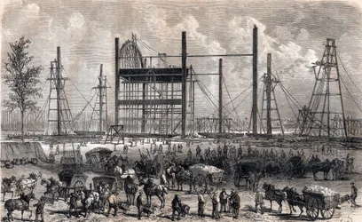Works of the Mars Field in Paris at the end of April 1866 - engraving of 1867