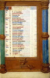 Zodiac Sagittarius and saints of the month of November - Miniature of the Middle Ages