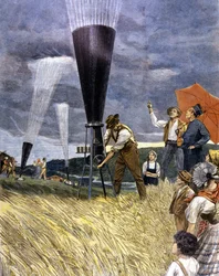 Hail cannon used by winegrowers in Italy in 1899.