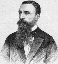 Portrait of Auguste Pavie, French explorer and diplomat (1847 to 1925) (engraving of 1893)