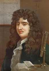 Portrait of Christiaan Huygens, Dutch Physicist and Mathematician (1629-1695) After La Ciencia y sus Hombres by Louis Figuier. Barcelona 1881