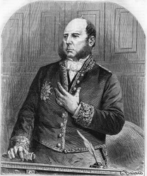 Portrait of Pierre Jules Baroche in the legislature in 1861. French politician (1802-1870)