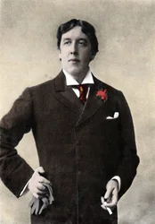 Portrait of writer Oscar Wilde. 19th century photograph