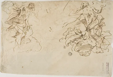 Two Figures in Clouds