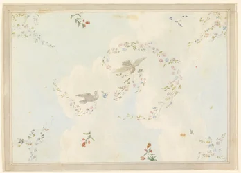 Ceiling Design with Doves and Flower Garlands, possibly for the Entrance Hall, 1815–22