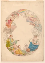 Ceiling Painting, "The Elements", ca. 1870