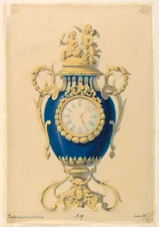 Clock Set in Porcelain, ca. 1855