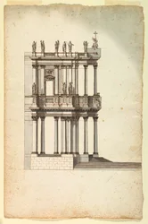 Copy of Competition Design by Vanvitelli for the Facade of S. Giovanni in Laterano, 1763, after a Drawing of 1732