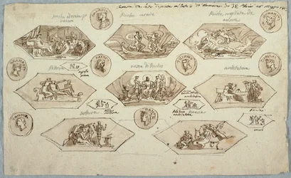 Decoration for the Ceiling of a Bedroom in Villa Aldini, Montmorency, 1813