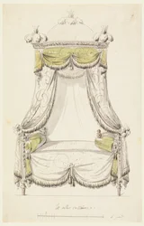 Drawing, Design for a Bed in Roman Style, 1780