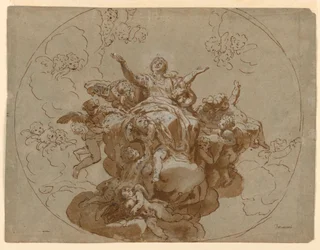 Design for a Ceiling with the Ascension of the Virgin, 1700–1730