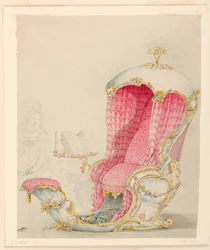 Design for a Chaise Lounge, ca. 1810