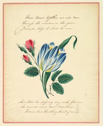 Greeting Card, "From thence together we will love...", ca. 1819