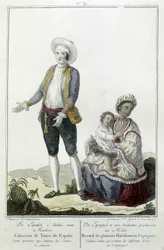 A Spanish and an Indian give birth to a Métis - engraving