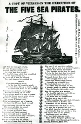 A copy of verses on the execution of the five sea pirates, c.1864