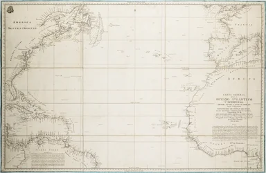 A general chart of the Atlantic Ocean north of the Equator