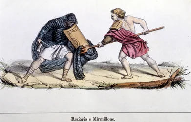 A gladiator fight