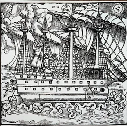 Navigator on a Portuguese Caravel Using an Astrolabe