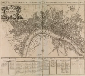 A plan of the city of London, Westminster, borough of Southwark & the river Thames