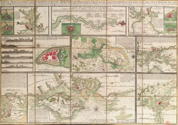 A table containing details of the main maritime ports that are represented in the map of the English Channel