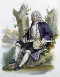Alain Rene Lesage (Alain-Rene Le Sage) (1668-1747) - in Ed. Mennechet, "Le Plutarque francais"