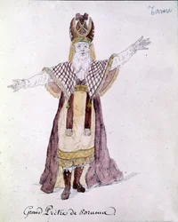 Antonio Salieri (1750 - 1825), a character of the opera Tarare represented in Paris in June 1787.