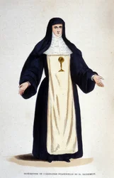 Benedictine of the perpetual adoration of the Blessed Sacrament, an order founded by Catherine de Bar in Paris in 1654.