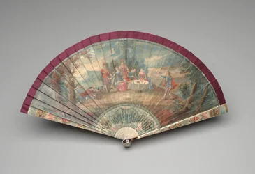 Brisé Fan with a Scene of an Outdoor Party