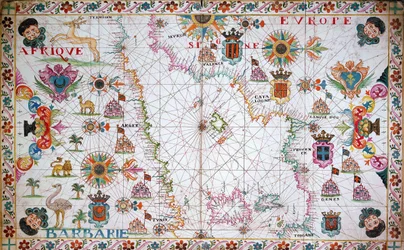 Chart of the Western Mediterranean Showing the North African and Spanish Coasts
