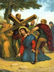 Life of Christ: Jesus first falls under the cross