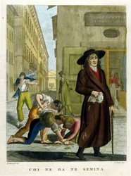 Compilation of proverbs, engraving from the end of the 18th century
