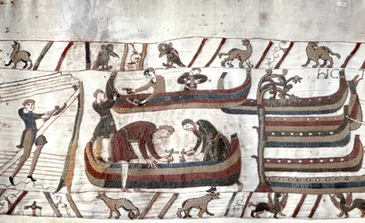 Construction of Ships by the Order of Guillaume - Bayeux Tapestry, Known as Embroidery of Queen Mathilde