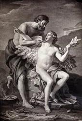 Daedalus and Icarus. 19th Century Engraving.