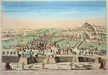 Detail View of the City of Lyon on the Banks of the Rhone and the Saone