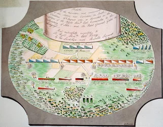 Diagram of Battle Lines of the Battle of Camden, South Carolina, on August 16