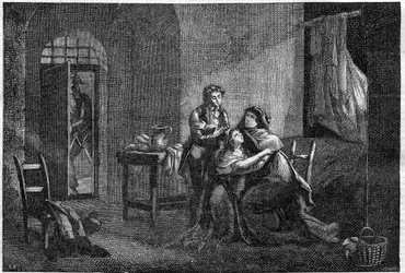 Eugene and Hortense Beauharnais consoling their mother Josephine de Beauharnais in his prison